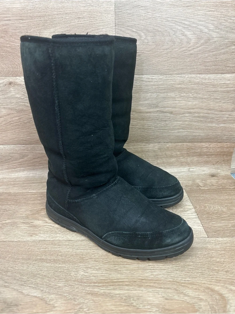 UGG Black Suede Tall Winter Boots
